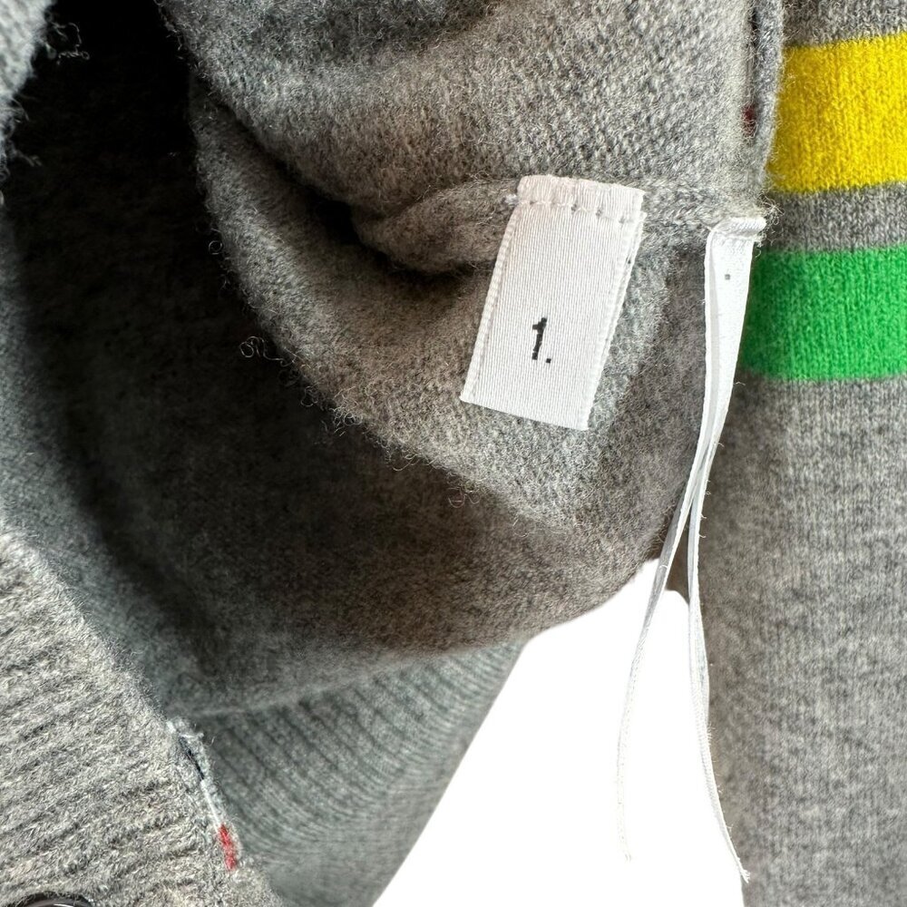Thom Browne Classic V-Neck Cashmere Cardigan in Gray Size 1/Small 4-Bar Stripe - Picture 9 of 12